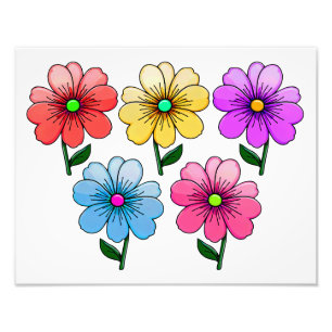 Foto Diseño de flores de color de 5 colores