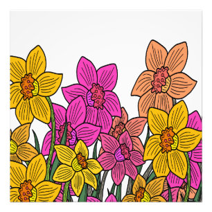 Foto Diseño de flores de Daffodils coloridas