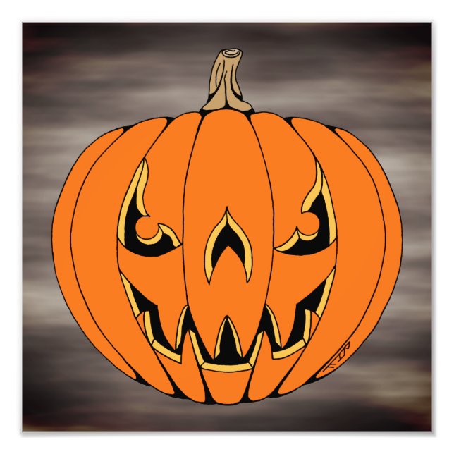 Foto Diseño de Halloween Scary Jack-o'-Lantern (Frente)