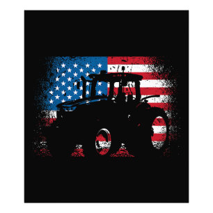 Foto Diseño de la bandera estadounidense de Tractor par