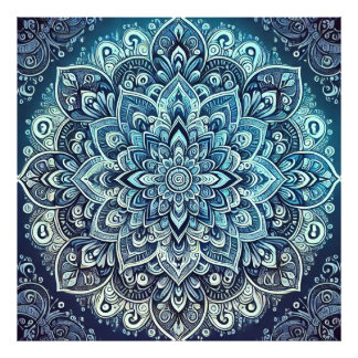 Foto Diseño de Mandala de degradado azul