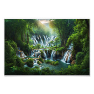 Foto Diseño de Poster de árboles forestales encantados