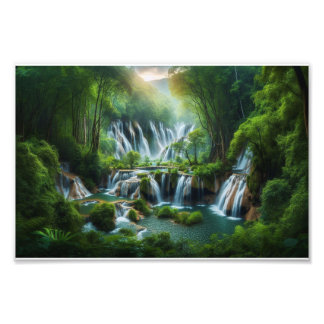 Foto Diseño de Poster de árboles forestales encantados