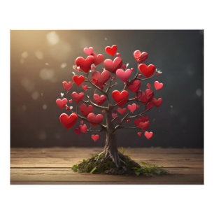 Foto Diseño de San Valentín, corazón en los árboles