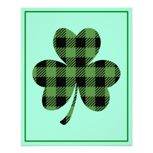 Foto Diseño de trébol de shamrock de cuadros verde búfa