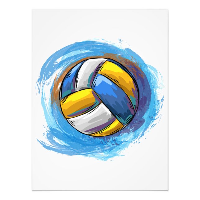 Foto Diseño de voleibol pintado digitalmente (Frente)