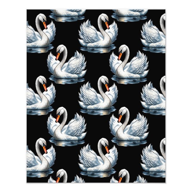 Foto Diseño del patrón de aves de cisne (Frente)