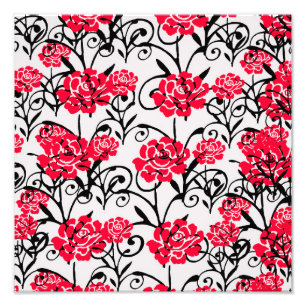 Foto Diseño del patrón de Ilustracion floral de rosa ro