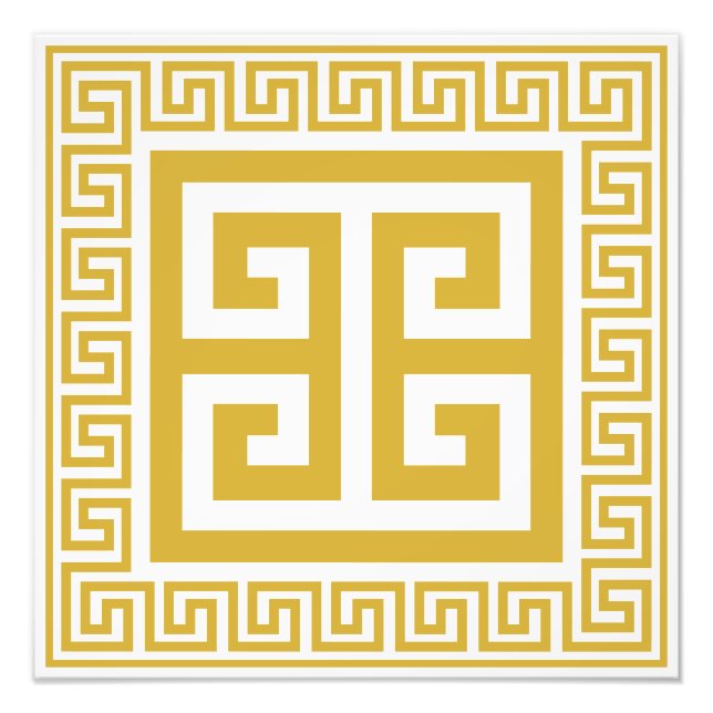 Foto Diseño dorado de patrón de clave griega (Frente)