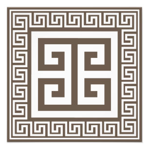 Foto Diseño griego de patrón clave blanco y marrón