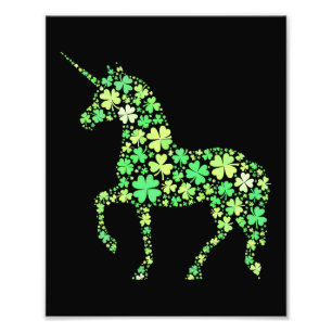 Foto Diseño Mágico Afortunado Lindo Unicornio de Trébol