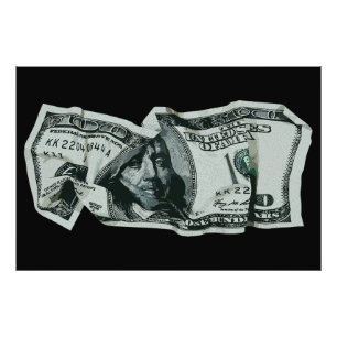 Foto Diseño moderno de billete de $100 arrugado