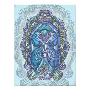 Foto Diseño Ornate Blue & Verde azulado Mandala