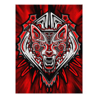 Diseño Totémico Tribal Haida de Lobo