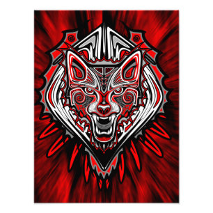 Foto Diseño Totémico Tribal Haida de Lobo