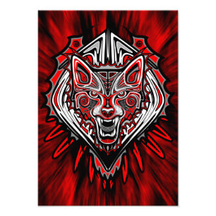Foto Diseño Totémico Tribal Haida de Lobo