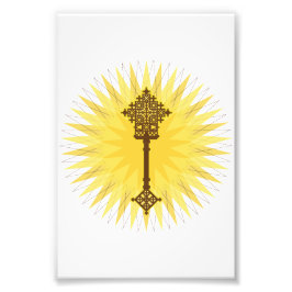 Foto Diseño tradicional de cruz de Etiopía marrón