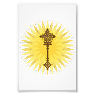 Foto Diseño tradicional de cruz de Etiopía marrón
