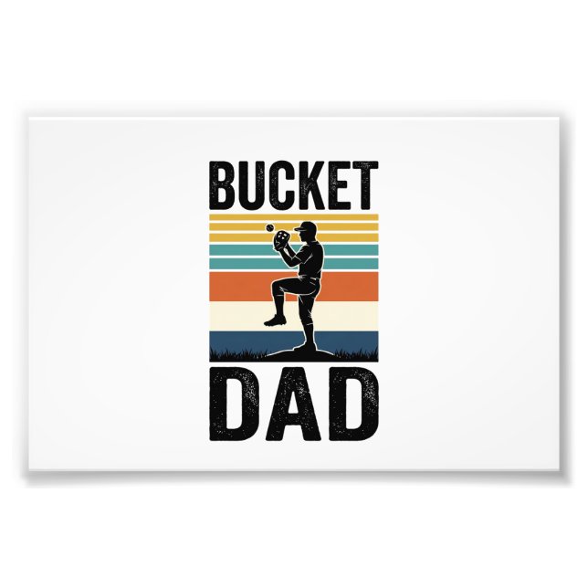 Foto Diseño vectorial Bucket Dad Retro Baseball Padre_1 (Frente)