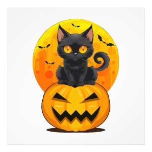Foto Disfraz de Halloween de calabaza gato negro