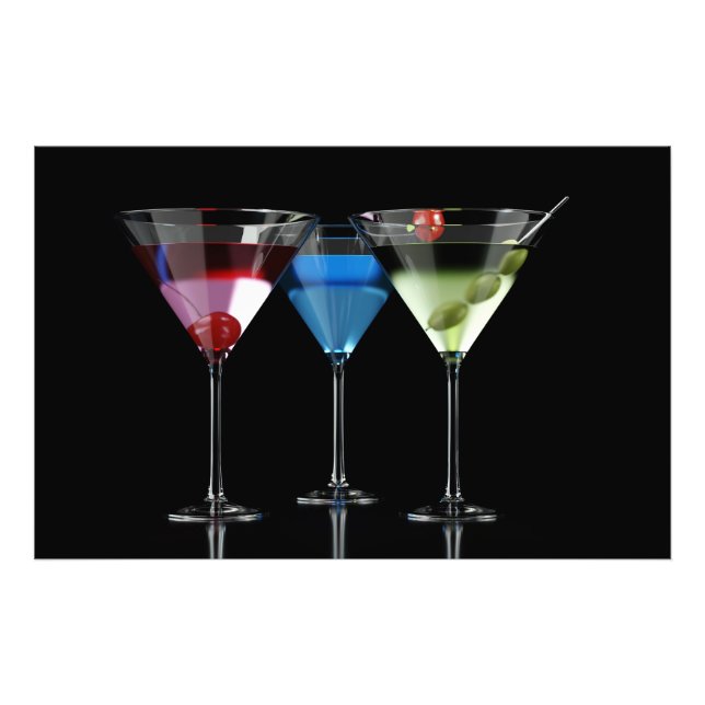 Foto Distintos cócteles con gafas de martini en negro (Frente)