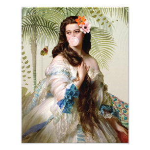 Foto Diva de chicle tropical de fondo
