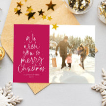 Foto divertida de familia de Navidad en magenta ro