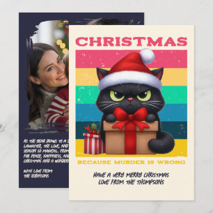 Foto divertida de gato grunge arcoíris navidad ret