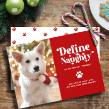 Foto divertida de mascota de Navidad Define Travie