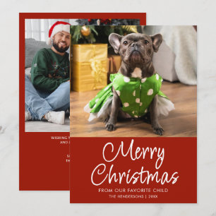 Foto Divertida de Mascota Feliz Navidad Familia