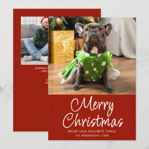 Foto Divertida de Mascota Feliz Navidad Familia