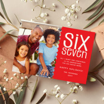 Foto divertida de Navidad de la familia SEIS-SIETE
