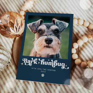 Foto divertida de Navidad de perro Bah humbug