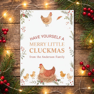 Foto divertida de pollo de Navidad Feliz Cluckmas