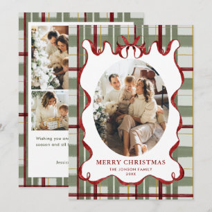 Foto divertida vintage de Navidad lazo rojo Coquet