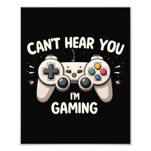 Foto Divertido jugador que no puedo oír que estoy jugan