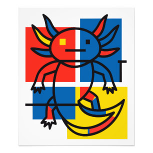Foto Divertido patrón de arte abstracto de Axolotl Piet