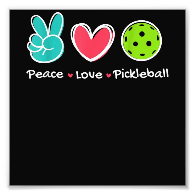 Foto Divertido Peace Love Pickleball Court Play ama a P (Frente)