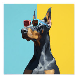 Foto Doberman genial con gafas de sol