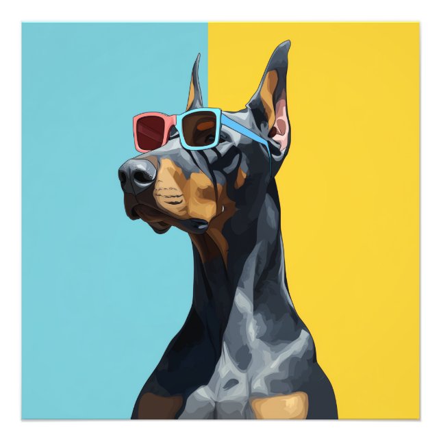 Foto Doberman genial con gafas de sol (Frente)