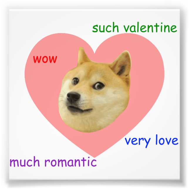 Foto Doge Mucho Día de San Valentín Muy Amor Tan Románt (Frente)