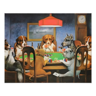Foto Dogs Playing Poker by Cassius Marcellus Coolidge's
