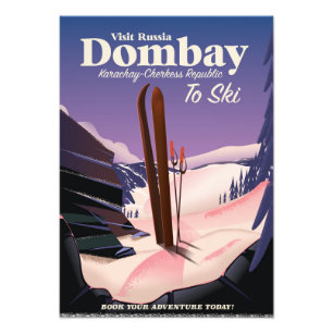 Foto Dombay, poster de esquí de la república Karachay-C