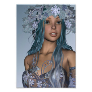 Foto Doncella de Nieve Azul Retrato de Fantasía Inverna