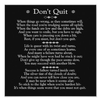 Foto Don't Quit Poem 12 x 12