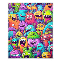 Doodles coloridos de los monstruos