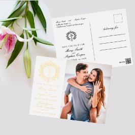 Foto dorada en monograma Guardar las postales de f