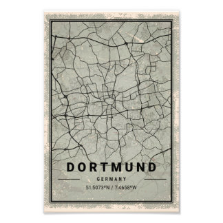 Foto Dortmund germany map print poster canvas