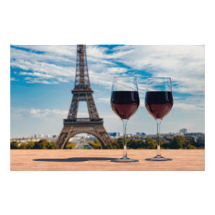 Foto Dos copas de vino con Torre Eiffel