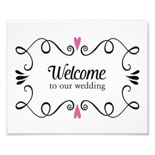 Foto Dos corazones bienvenidos a nuestro Rótulo Boda